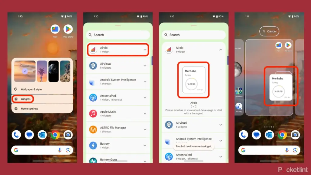 how to add widgets to your andro