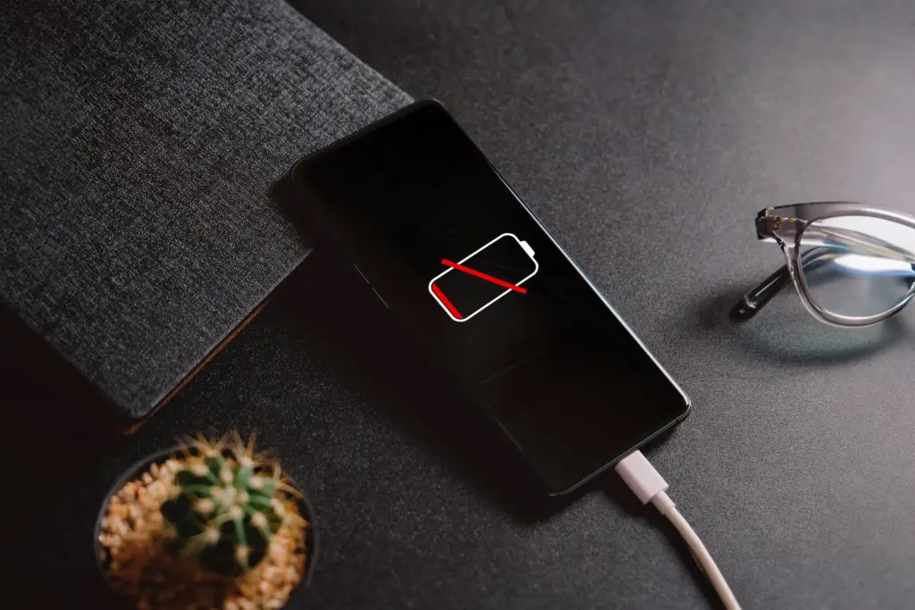 an android with a dead battery c
