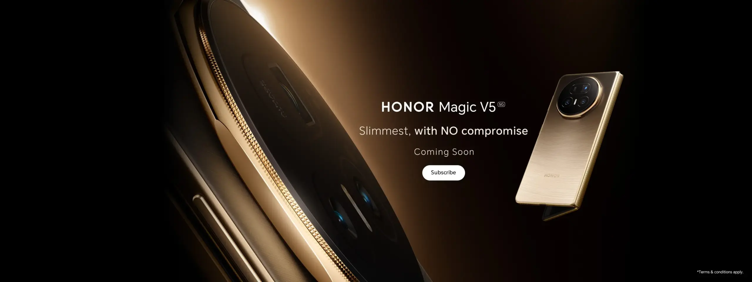 The Honor Magic V5 makes its debut as an incredibly thin foldable device