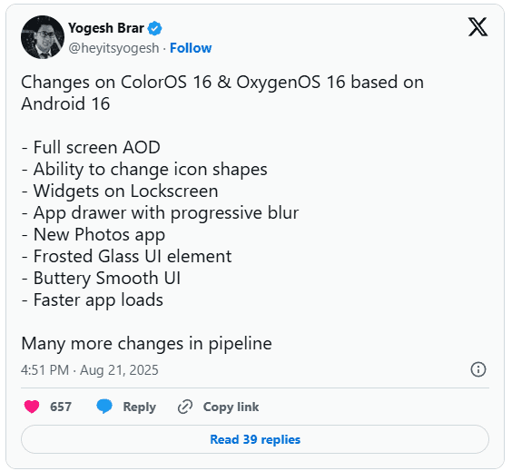 android 16 oxygenOS 16 changes